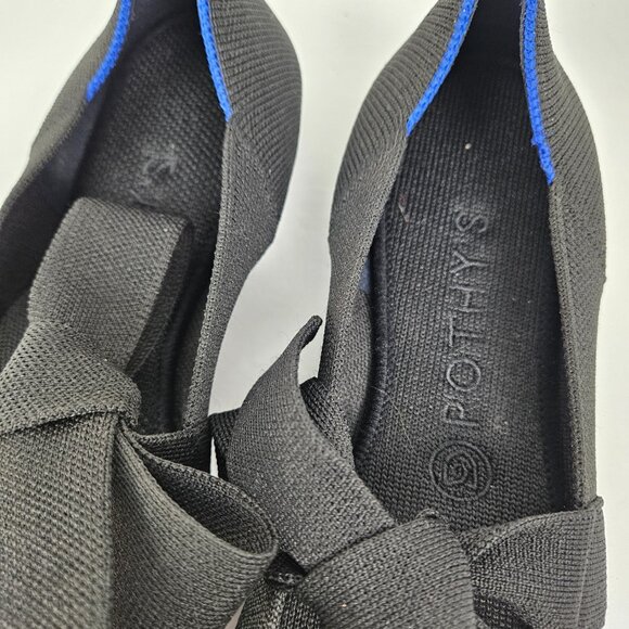 Rothy's The Point Mary Jane Bow Tie Ballet Flat Shoe Black 8.5 - Picture 5 of 12